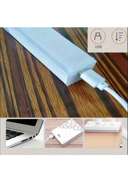 20 cm Gün Işığı Hareket Sensörlü Dolap Içi Çalışma Masası Mutfak Tezgah Altı USB LED Işık indirimleri