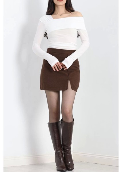 Tek Omuz Sandy Bluz Beyaz - 20851.1892.