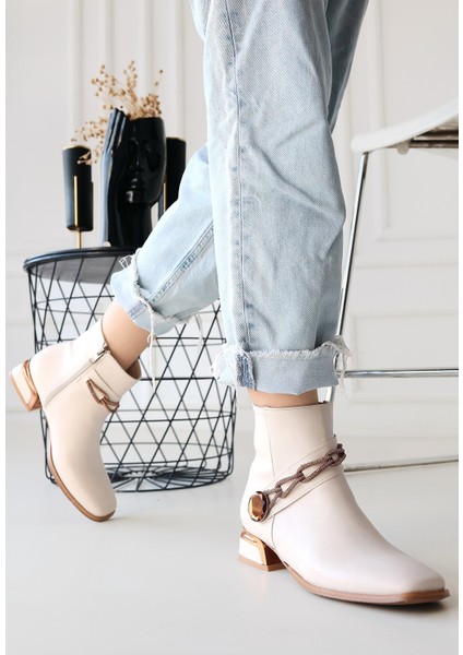 Bernishoes Roxani Bej Cilt Topuklu Bot fiyatları