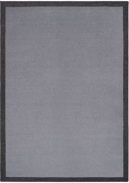 Bounty Bordürlü Düz Renk Kalın Gri Halı Parlak Görünümlü Sık Dokuma Ev Oda Oturma Odası Salon Halısı