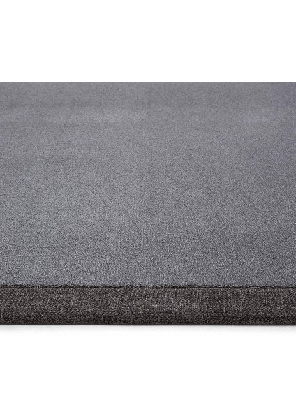 Bounty Bordürlü Düz Renk Kalın Gri Halı Parlak Görünümlü Sık Dokuma Ev Oda Oturma Odası Salon Halısı