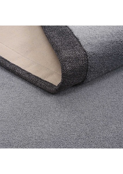 Bounty Bordürlü Düz Renk Kalın Gri Halı Parlak Görünümlü Sık Dokuma Ev Oda Oturma Odası Salon Halısı