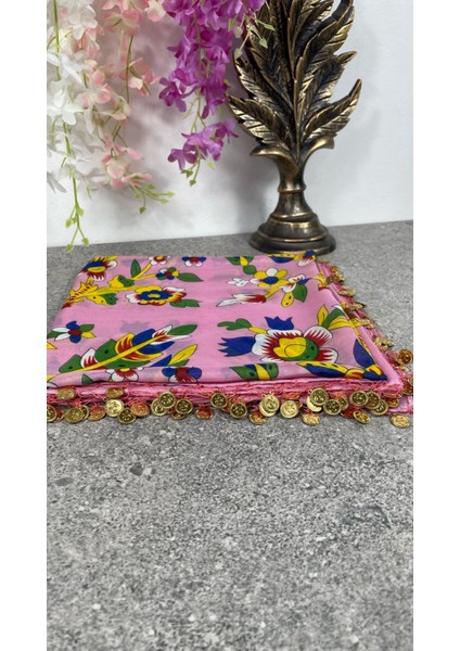 Pullu Tokat Yazması Çengelköy Deseni Eşarp - 100 x 100 cm Çeyizlik Yazma modelleri