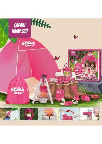 Çadırlı Oyuncak Kamp Eşyaları Seti Kamp Seti Oyun Seti Oyun Çadırı