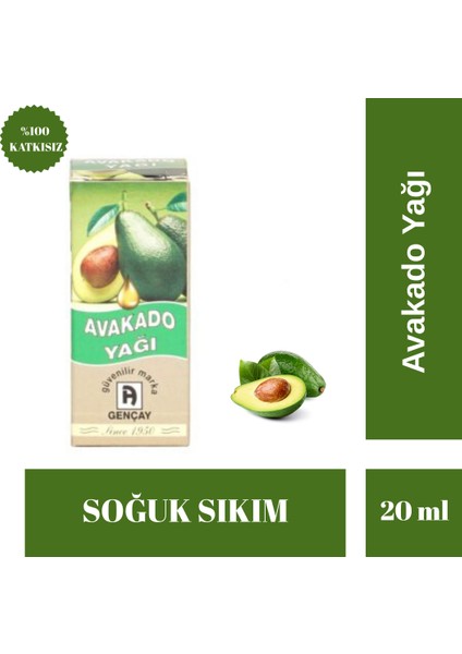 Katkısız Soğuk Sıkım Avokado Yağı 20 ml