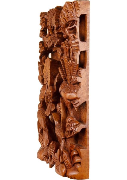Tek Parça El Yapımı Oyma Tablo Doğal Ahşap Sanatı 33 cm x 48 cm indirimleri