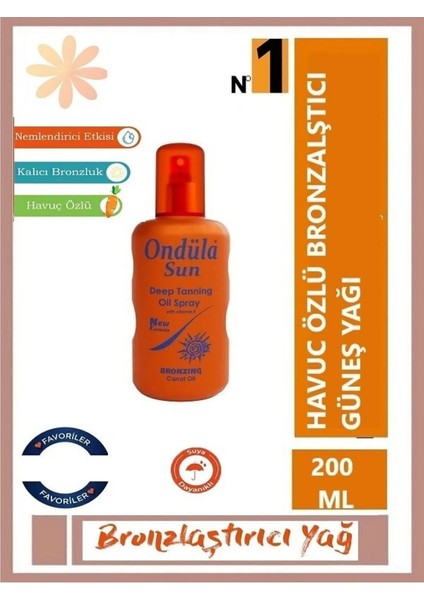 Havuç Özlü Güneş Bronzlaştırıcı Sprey 200 ml
