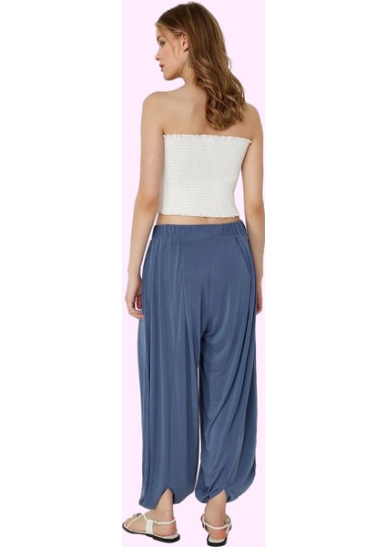 Kadın Modal Şalvar Pantolon Geniş Paça Pileli Koleksiyonu Günlük Dayanıklı Malzeme modelleri