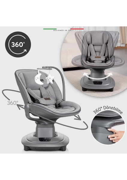 Materno Premium Elektrikli Otomatik Sallanan Ana Kucağı Kademeli Gri fiyatları