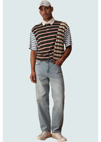 Erkek Baggy Fit Kot Pantolon Pamuk Denim Kumaş Günlük Stil Hafta Sonu Yaz Aylarının Vazgeçilmezi
