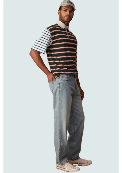 Erkek Baggy Fit Kot Pantolon Pamuk Denim Kumaş Günlük Stil Hafta Sonu Yaz Aylarının Vazgeçilmezi fiyatları