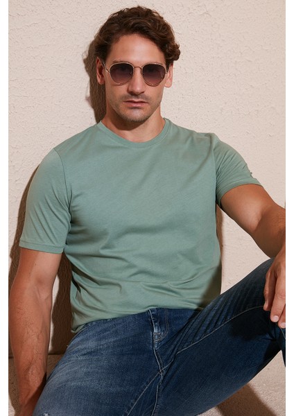 Pamuklu Regular Fit Bisiklet Yaka T Shirt Erkek T Shirt 59020204