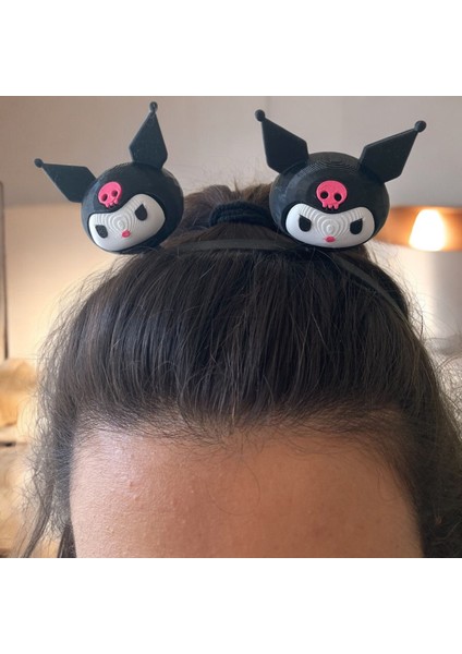 Kuromi Figürlü Sevimli Siyah Taç | Anime Temalı Eğlenceli Saç Aksesuarı modelleri