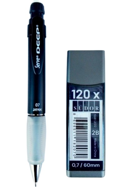 2b , 120' Li 60 mm 0,7 Uç ve Serve Deep 0,7 Uçlu Kalem Seti (Metallik Mr. Black)