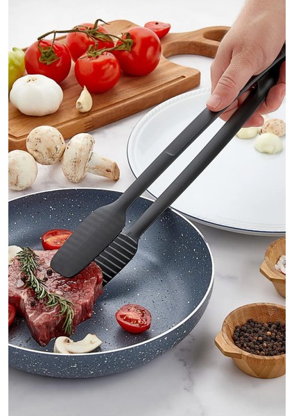 Brice Sert Plastik Yanmaz Yapışmaz Yüksek Isıya Dayanıklı Barbekü Izgara Maşası