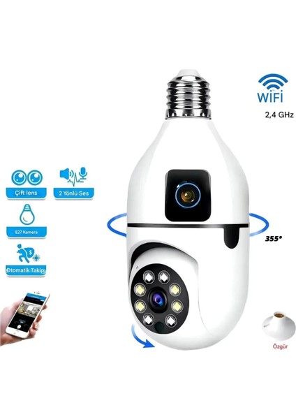 4mp Ip 1080P Çift Kameralı Ev Güvenlik Kamerası Cmr-40 Türkçe Uygulamalı fırsatları