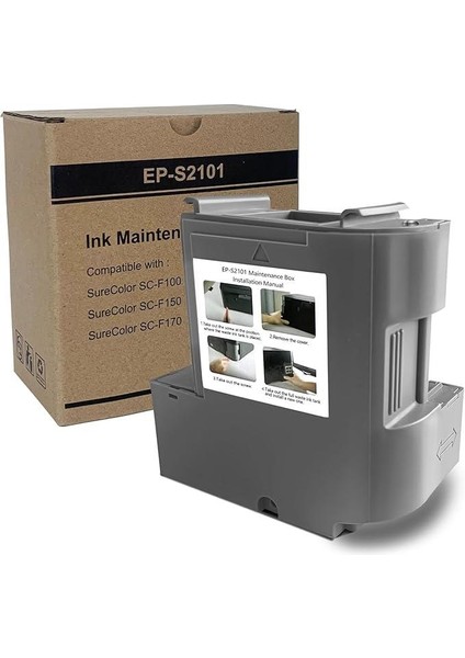 Mürekkep Bakım Kutusu S2101 Veya C13S210125 Için Değiştirme, SC-F100 SC-F130 SC-F160 SC-F170 Yazıcı Atık Tankı ile Çalışır