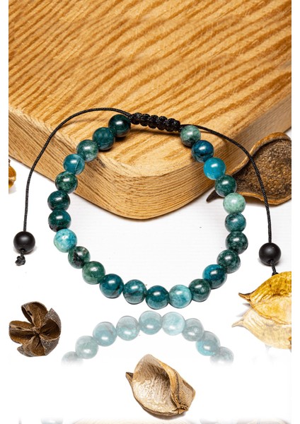 Çok Renkli Aaa+ Apatit Taşı Bileklik, Zarif Makrome Tasarım