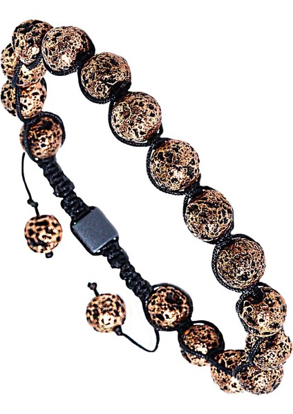 Doğal Volkanik Lav Taşı Bileklik, Sertifikalı, Kahverengi, Şık ve Enerji Dolu Takı modelleri