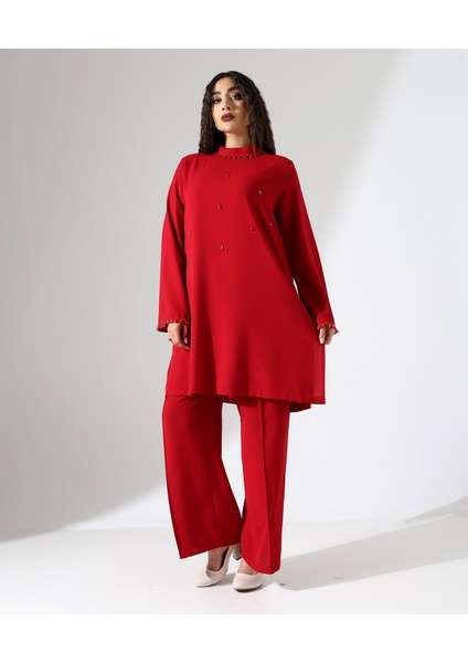 Taşlı Davet Krep Tunik Takım fiyatları