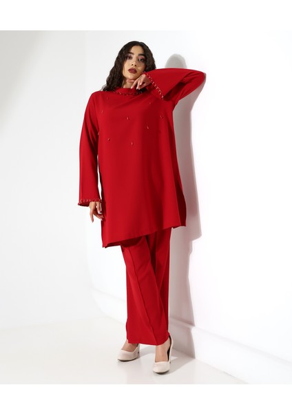 Taşlı Davet Krep Tunik Takım indirimleri