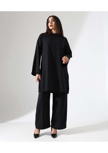 Taşlı Davet Krep Tunik Takım modelleri