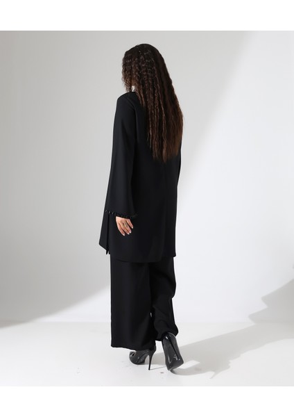 Taşlı Davet Krep Tunik Takım