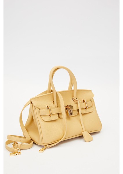 Sarı Aksesuar Detay Bölmeli El Çantası fiyatları