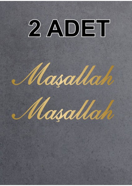 Maşallah 2 Adet Maşallah Yazı Sticker Araba Oto Motosiklet Karavan Etiket 00054