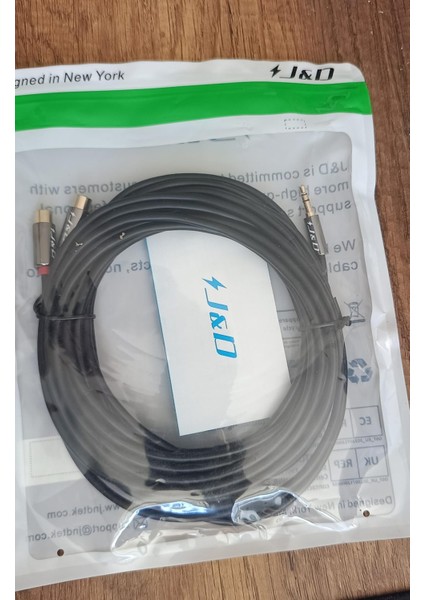 Uk - 3,5 Mm-G-2rca-M-All 6m. Audio Cable, Ses ve Görüntü Kablosu, J&d Kablo