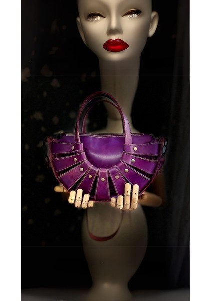 Carıdea El Yapımı Hakiki Deri Bayan Çanta, Clutch, El Omuz Çantası V112 indirimleri