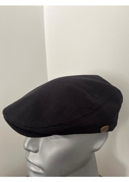 Siyah Yazlık Keten London Kasket (Arkası Lastikli) fiyatları