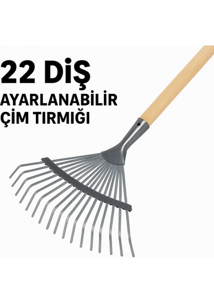 Tırmık Ahşap Saplı, Ayarlı Metal Çim ve Yaprak Toplama Tırmığı fiyatları
