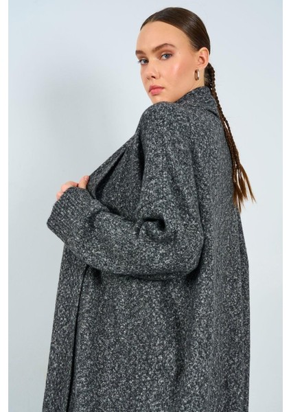 Önü Açık Şal Yaka Hırka - Siyah modelleri