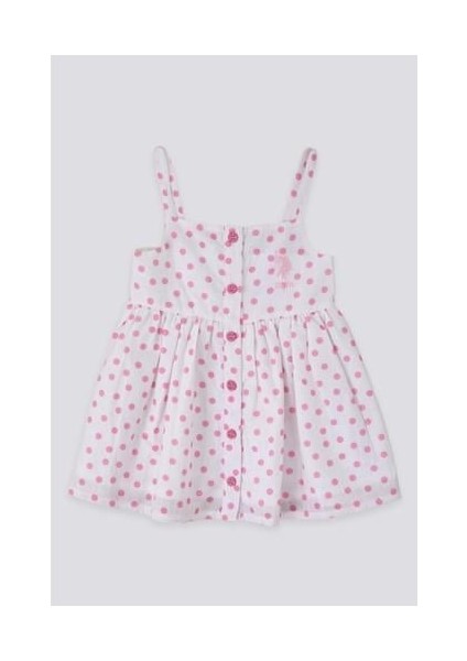 Small Dot Detailed Pembe Bebek Elbise indirimleri