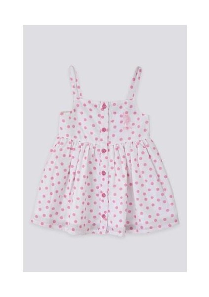 Small Dot Detailed Pembe Bebek Elbise