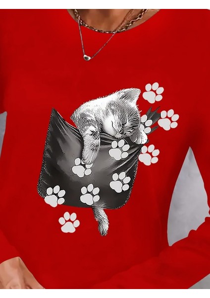 Kadın Uzun Kollu Bisiklet Yaka Desenli Viskon Bluz fiyatları