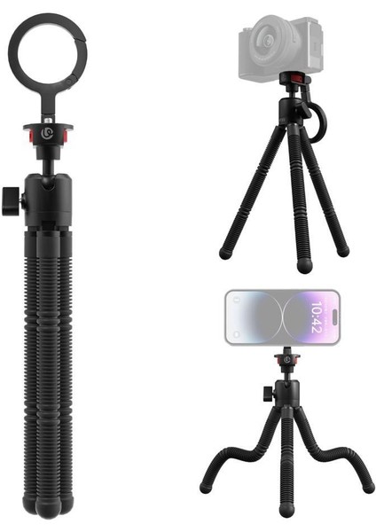MT30 Mıknatıslı Karabinalı Esnek Tripod T137 - Siyah