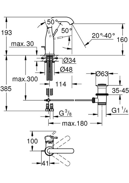 Essence Tek Kumandalı Lavabo Bataryası M Boyut Hard Graphite - 24173A01 fiyatları
