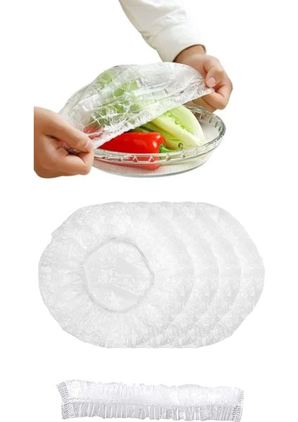 Lastikli Buzdolabı Poşeti 50X40CM Şeffaf Gıda Yiyecek Saklama Torbası Piknik Kamp Poşeti 100 Adet fiyatları