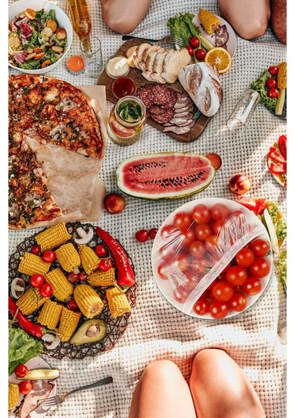 Lastikli Buzdolabı Poşeti 50X40CM Şeffaf Gıda Yiyecek Saklama Torbası Piknik Kamp Poşeti 100 Adet indirimleri