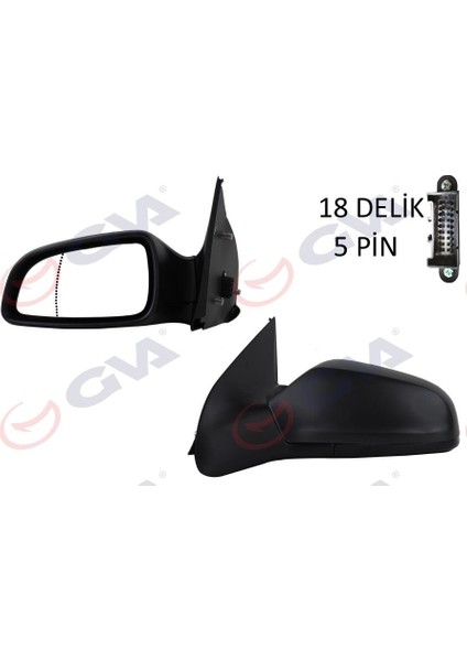Dış Dikiz Aynası Sol Astra H 04 Elektrikli Isıtmalı Asferik 5 Fiş VM-968EHAL