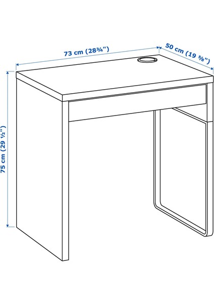 Mıcke Çalışma Masası 73 × 50 cm Venge Tek Çekmeceli Kablo Düzenleyicili indirimleri