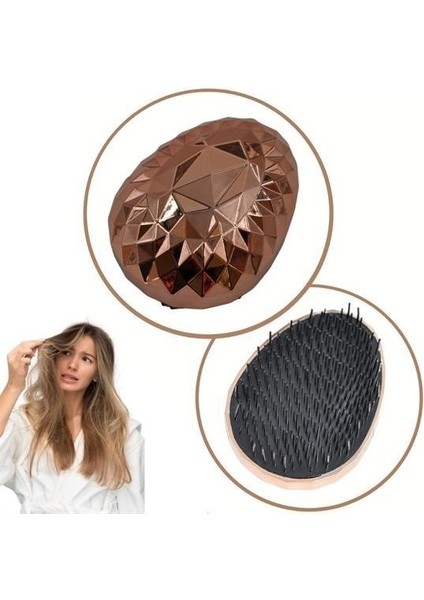 Tamarınd® Rose Gold Saç Düzleştirici Tarak Geniş Aralıklıher Saç Tipine Uygun Fırçalı Saç Düzleştiric