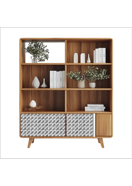 Ahşap Örgü Rattan Desenli Kendinden Yapışkanlı Laminasyonlu Dolap, Şifonyer, Komodin Kaplama Folyosu modelleri