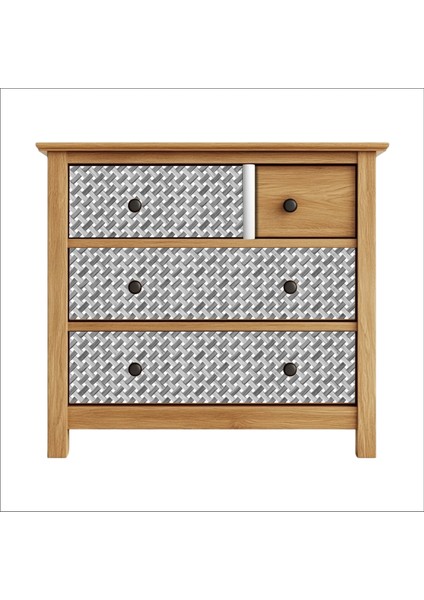 Ahşap Örgü Rattan Desenli Kendinden Yapışkanlı Laminasyonlu Dolap, Şifonyer, Komodin Kaplama Folyosu indirimleri