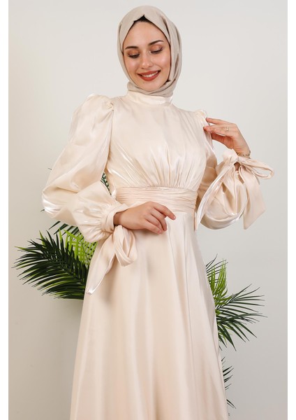 Manolya Organze Abiye Krem indirimleri