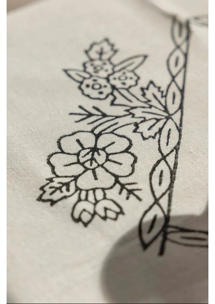 El Baskılı Doğal Pamuk Keten Fiskos Örtüsü (105X105 Cm) Şık Tasarım fiyatları