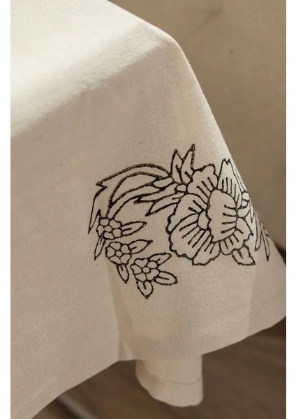 El Baskılı Doğal Pamuk Keten Fiskos Örtüsü (105X105 Cm) Şık Tasarım modelleri