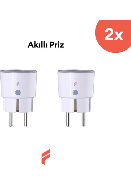 Akıllı Priz (16 AMPER) 2'li Set, Uzaktan Kontrol, Anlık Enerji Tüketim Takip, Wifi, Zamanlayıcı, 2 Yıl Garantili, Tuya Destekli